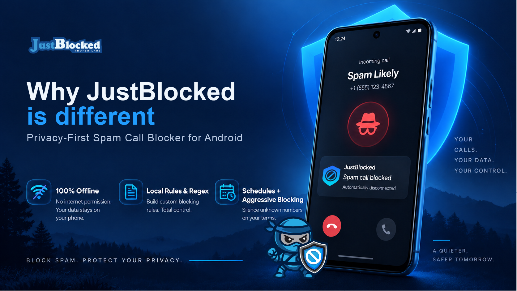 Why JustBlocked privacy-first Android call blocker